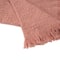 Glitzhome&#xAE; Coral Pink Grid Cotton Woven Throw